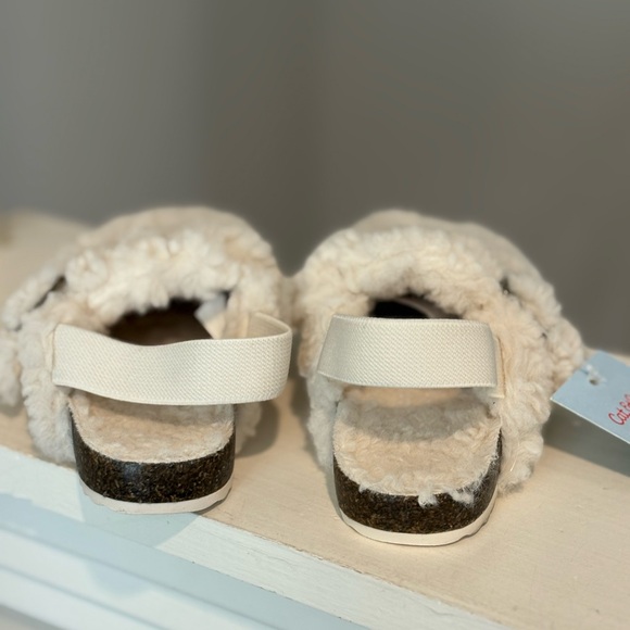 CAT & JACK Toddler Girls Mila Faux-Shearling Clog Loafer Slippers Ivory Sz 10C - Picture 7 of 9